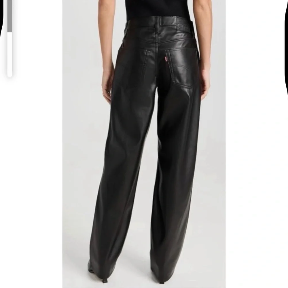 NWT Levi’s Baggy Dad Faux Leather Pants Black 26